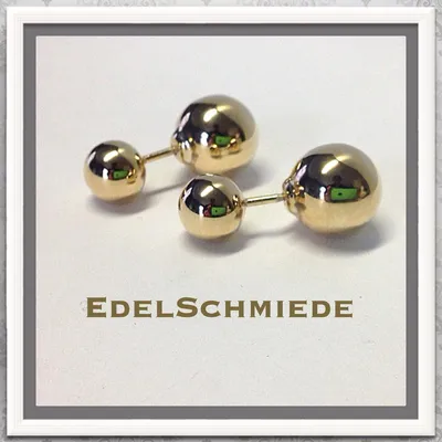 Produktbild von Edelschmiede925 moderne Ohrstecker in 333/- Gelbgold - Kugeln
