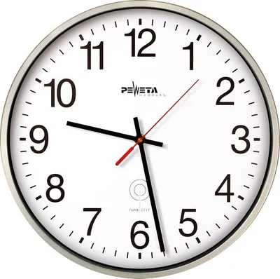 Produktbild von Peweta Funkuhr arabische Zahlen 1.5V 250mm weiss