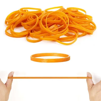 Produktbild von Gummibänder – Gelb – 100 Stück – 100 x 5 mm – Gummi – Große Gummibänder