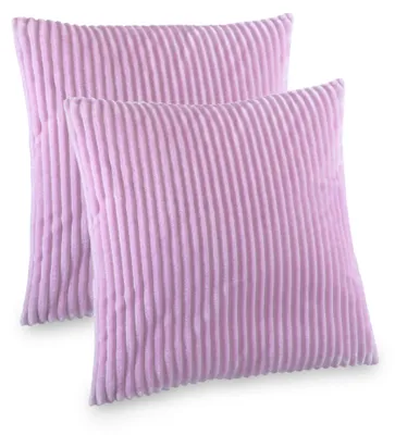 Produktbild von Kuscheli® 2er Set Kissenbezug im Doppelpack Cashmer Touch Fleece Kissenhülle, Sofakissen Kopfkissenbezug Kissenbezüge Couchkissen, Farbe:Rosa, Größe:2x 40x40 cm