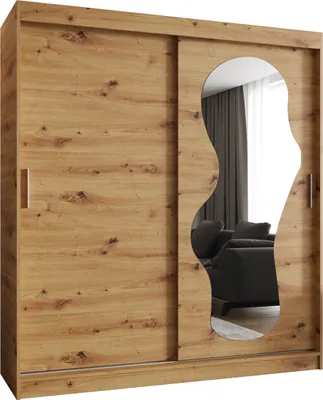 A sliding door wardrobe with a mirrored door.