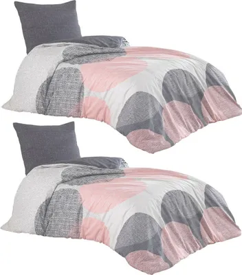 Produktbild von 4 tlg Bettwäsche 135x200 + 80x80 cm 100% Baumwolle Renforce Bettbezug Deckenbezug Garnitur Set, Auswahl:9 Leron