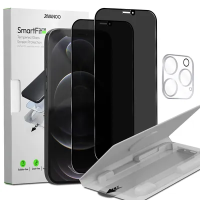 Zdjęcie produktu dla 2-pak iPhone 12 Pro Max Szkło ochronne na ekran Privacy & 1-pak ochrona obiektywu - Szkło hartowane | [Automatyczna instalacja] - Bez bąbelków