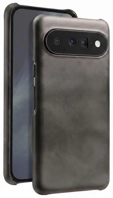 Image de Coque Avizar pour Google Pixel 11 Pro, coque rigide imitation cuir avec bords surélevés, couleur noire