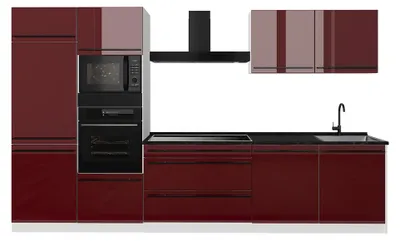Imagen del producto de Mueble de cocina Vicco R-Line Rojo de alto brillo/Blanco 340 cm encimera Antracita, Model 66585