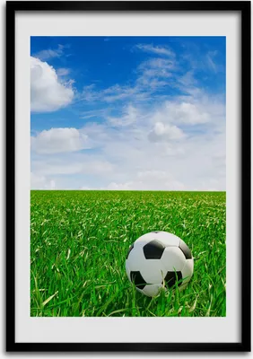 Produktbild von Bild - Bilderrahmen - Foto - 70 cm x 100 cm - MDF - Rahmen - Wandkunst - Fußball auf der Wiese