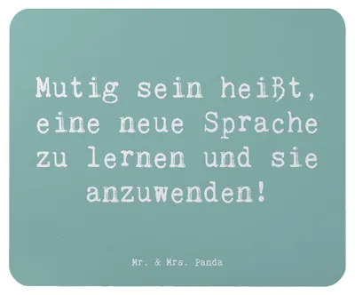 Produktbild von Mr. & Mrs. Panda Mauspad Spruch Sprachen Lernen und Anwenden - Meeresbrise - Geschenk, Vertrauem, Hoffnung, sprachliche Vielfalt, Möglichkeiten durch, pc, mousematte