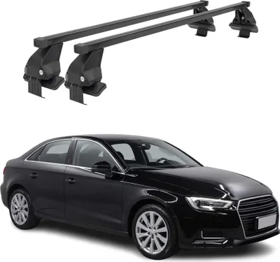 Image de Barres de toit transversales Menabo pour Audi A3 8V Berline 2013-2020 Noir