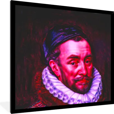 Produktbild von MuchoWow® MuchoWow® Gerahmtes Poster Wilhelm von Oranien - Kunst - Gemälde 40x40 cm - Poster mit zchwarzem Bilderrahmen - Mit Rahmen - Wanddekoration Schlafzimmer