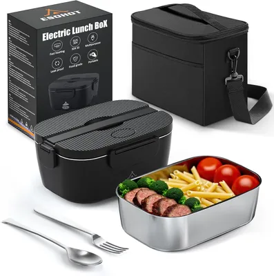 Produktbild von Elektrische Lunchbox Warmhaltebox für Lebensmittel Tragbarer Behälter 1,5 l Schwarz