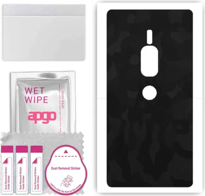 Produktbild von apgo Rückseite Schutzfolie, Skin, kompatibel mit Sony Xperia XZ2 Premium, Hinten Displayschutzfolie aus Vinylfolie, kratzfest, einfache Montage - Schwarzes Tarnmuster
