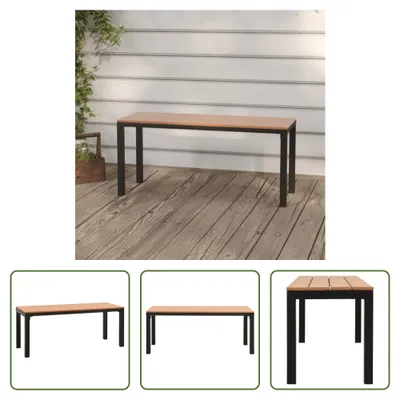 Obrázek produktu pro The Living Store zahradní lavice 110 cm z oceli a WPC hnědá a černá