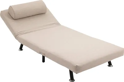Produktbild von Klappsessel mit Bettfunktion – Relaxsessel in Leinenoptik, verstellbare Rückenlehne, Maße: 75 × 70 × 75 cm, Farbe: Beige.