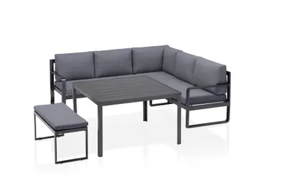 Produktbild von KETTLER Ocean Casual Dining Eckset inkl. Kissen, anthrazit/ grau, Aluminium/ Polyester