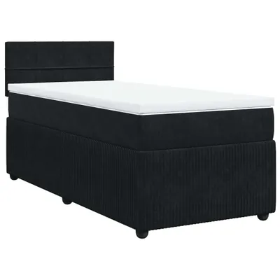Produktbild von Boxspringbett mit Matratze Schwarz 90x200 cm Samt