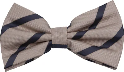 Produktbild von Fabio Farini - 1 Stück Herren Streifen Fliegen - Männer Querbinder Vorgebunden Bowtie Streifen - Beige/Anthrazit/Gold