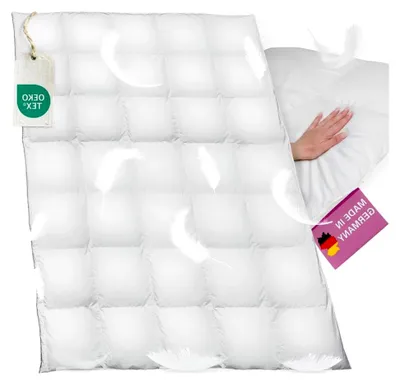 Produktbild von Winterdecke 100% Daunen 155x220cm (1050g) Kassettenstegbett Bezug 100% Baumwolle