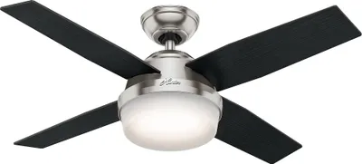 Immagine prodotto di Ventilatore da soffitto con luce e telecomando Dante Nichel 112 cm