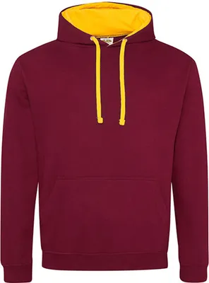 Produktbild von Just Hoods JH003 | Varsity Herren Hoodie / Kaputzenpullover - Farbe: Burgundy/Gold - Größe: XXL