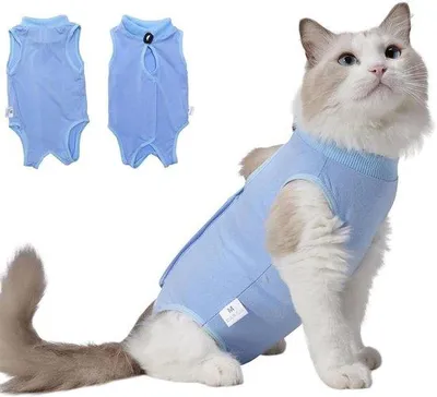 Produktbild von Recovery-Suite für Katzen nach Operation - Anti-Lik-Kleidung für Katzen - Katzen-Pyjamapak für kleine Katzen