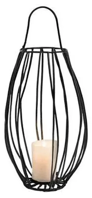 Immagine prodotto di Lanterna da esterno Pomax, con cavo, in metallo, colore nero, diametro 19 cm, altezza 30 cm