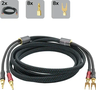 Produktbild von OEHLBACH D1C10841, 2 x Banana, 2 x Terminal, Sauerstofffreies Kupfer, 3 m, Schwarz