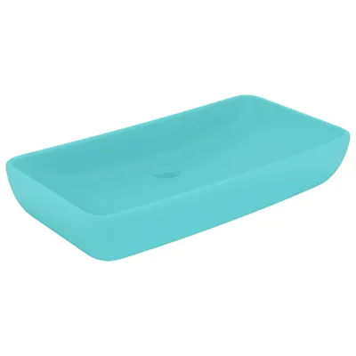 A rectangular ceramic sink with a matte finish.