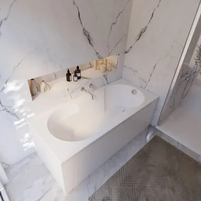 Produktbild von Schulte Badewanne 170x75 cm, Acryl, Komplettset mit Hartschaum-Wannenträger und Ablauf- und Überlauf-Garnitur, Modell: Ozea, Farbe: Weiß glänzend