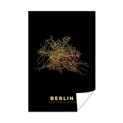 Produktbild von MuchoWow® Poster Berlin - Karte - Gold - Stadtplan 20x30 cm - Papierdruck