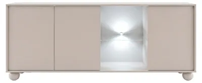 Produktbild von Sideboard mit 3 Türen, 2 Ablagen und LED-Beleuchtung - Beige MYVARO