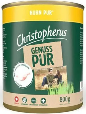 Produktbild von Christopherus Pur - Huhn 800g, Adult, jede Rasse, Huhn, 800 g, Ohne Soja