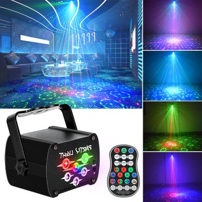 DJ Disco Stage Party Lights - RGB LED zvukovo aktivované stroboskopické svetlo s diaľkovým ovládaním pre vnútorné narodeniny Halloween Karaoke Club KTV 6 lámp