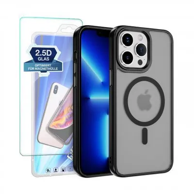 Produktbild von Armor-Magnethülle für Apple iPhone Serie - Farbe: Schwarz - Modellkompatibilität: Für Apple iPhone 14 Pro - Displayglas: Mit 9H Displayglas