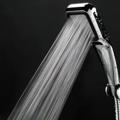 Produktbild von Hochdruck-Duschkopf, Hochdruck-Antikalk-Duschkopf, wassersparender Duschkopf, Fliesenreinigungsfunktion, Badezimmer (silber, universell)