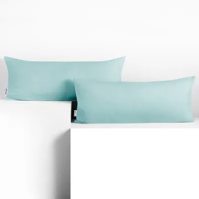 Produktbild von Seitenschläferkissenbezug 2er Set 40x200 cm Kissenbezug Kissenbezüge Baumwolle Seitenschläfer Stillkissen Eisblau