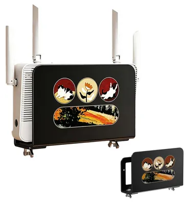 Wandhalterung für Router, Edelstahl, verstellbar 4-6 cm, schwarz
