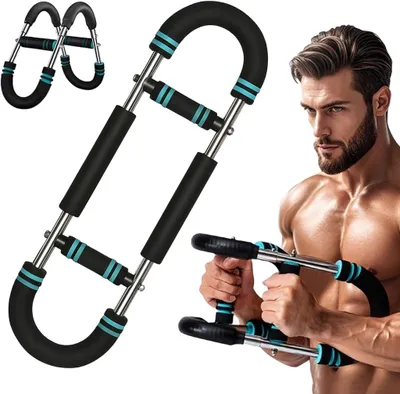 Produktbild von Twister Armtrainer, 60-110LB Verstellbares Unterarmtrainer mit 3 Stufen, Verstellbares Brust Trainingsgerät, Trizeps-Krafttraining für Zuhause, Blau