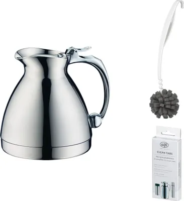 Image de alfi HOTELLO Isolierkanne stainless steel polished – Vorteilsset mit Reinigungsbürste CLEAN FIX 30 cm + CLEAN TABS (20 Stück) | HAN 557000030 | EAN 4002458418044