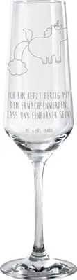 Produktbild von Mr. & Mrs. Panda Glas Einhorn Pupsen - Transparent - Geschenk, Spaß, Regenbogen, Unicorn, Glitzer, Champagnerglas, Sektglas graviert, Schaumweinglas, Lustig, Freundin