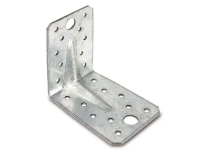 Produktbild von MASTERPROOF PROFESSIONAL Lochplattenwinkel Winkelverbinder 90 mm x 90 mm x 65 mm x 2,5 mm, feuerverzinkt