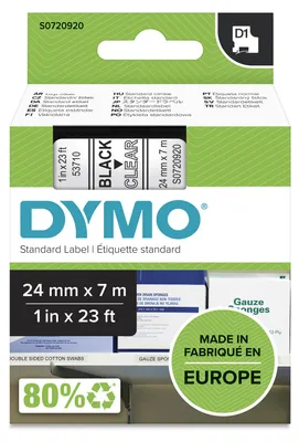 Obrázok produktu pre S0720920 Dymo D1 24Mm Schwarz-Klar