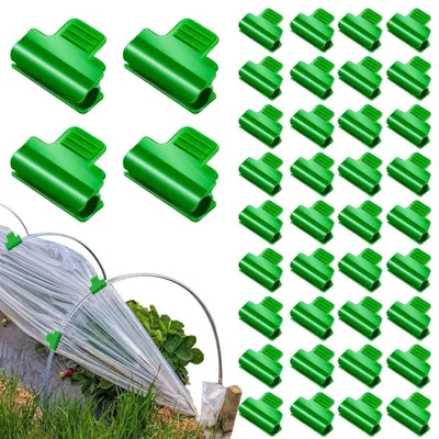 Produktbild von Gewächshausklemmen Folienklemmen Schattiernetz-Klemmen - 40 Stück - Grün - Für Folie und Schattiernetz
