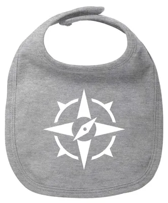 Produktbild von Huuraa Baby Lätzchen Kompass Bussole Heather Grey Klettverschluss  Baumwolle Latz Geschenkidee