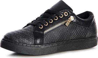 Produktbild von topschuhe24 1148 Damen Sneaker Turnschuhe Metallic Halbschuhe Plateau, Farbe:Schwarz, Größe:36 EU
