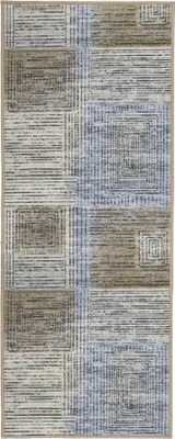Produktbild von Teppich Läufer Flur - 80x200 cm - Beige - Rutschfest - Läufer für die Küche - Used-Look Muster