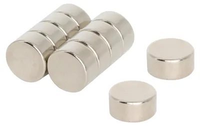 Neodym-Magnete 8x4 mm, 10 Stück, N35, rund, silber
