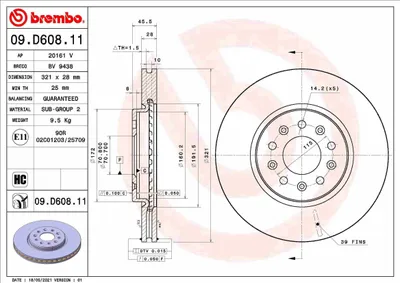 Zdjęcie produktu dla Tarcza hamulcowa BREMBO 09.D608.11