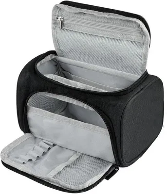Obrázek produktu pro Ibenzoa® – Velká psací pouzdro z plátna pro dívky, černé barvy, rozměry 22×13×13 cm, 5 přihrádek, s uchem, voděodolné a odolné, vhodné do školy i do kanceláře