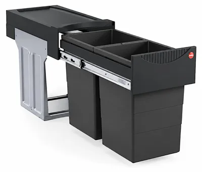 Produktbild von Hailo Tandem 3666741 Abfallsammler 2x15 L Vollauszug Doppelhenkel