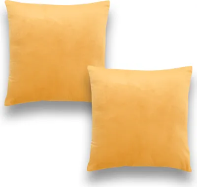Produktbild von Brielle 2er Set Samt Kissenbezug Kissenhülle Sofakissen Dekokissen Bezug mit Verstecktem Reißverschluss 40 x 40 cm Gelb